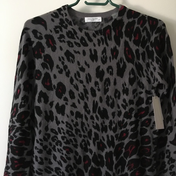 NWT EQUIPMENT Sloane Crew 100% Cashmere Cheetah Print Sweater XS - Picture 2 of 6
